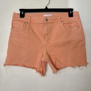 Loft Women's The Roll Short Orange Denim 29/8 Raw Hem‎ 5" Inseam Cotton Blend